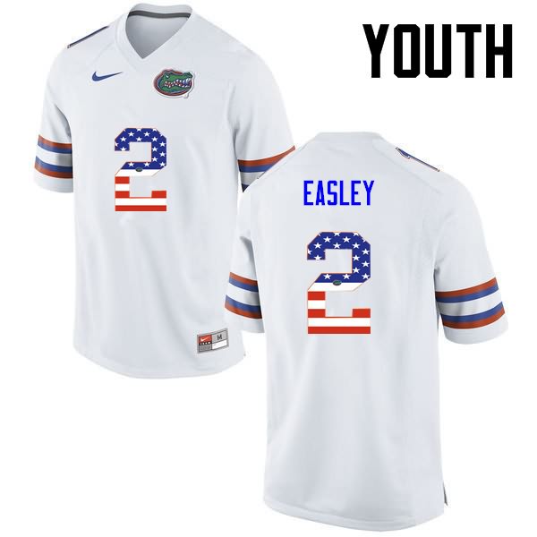 NCAA Florida Gators Dominique Easley Youth #2 USA Flag Fashion Nike White Stitched Authentic College Football Jersey WET2564CJ